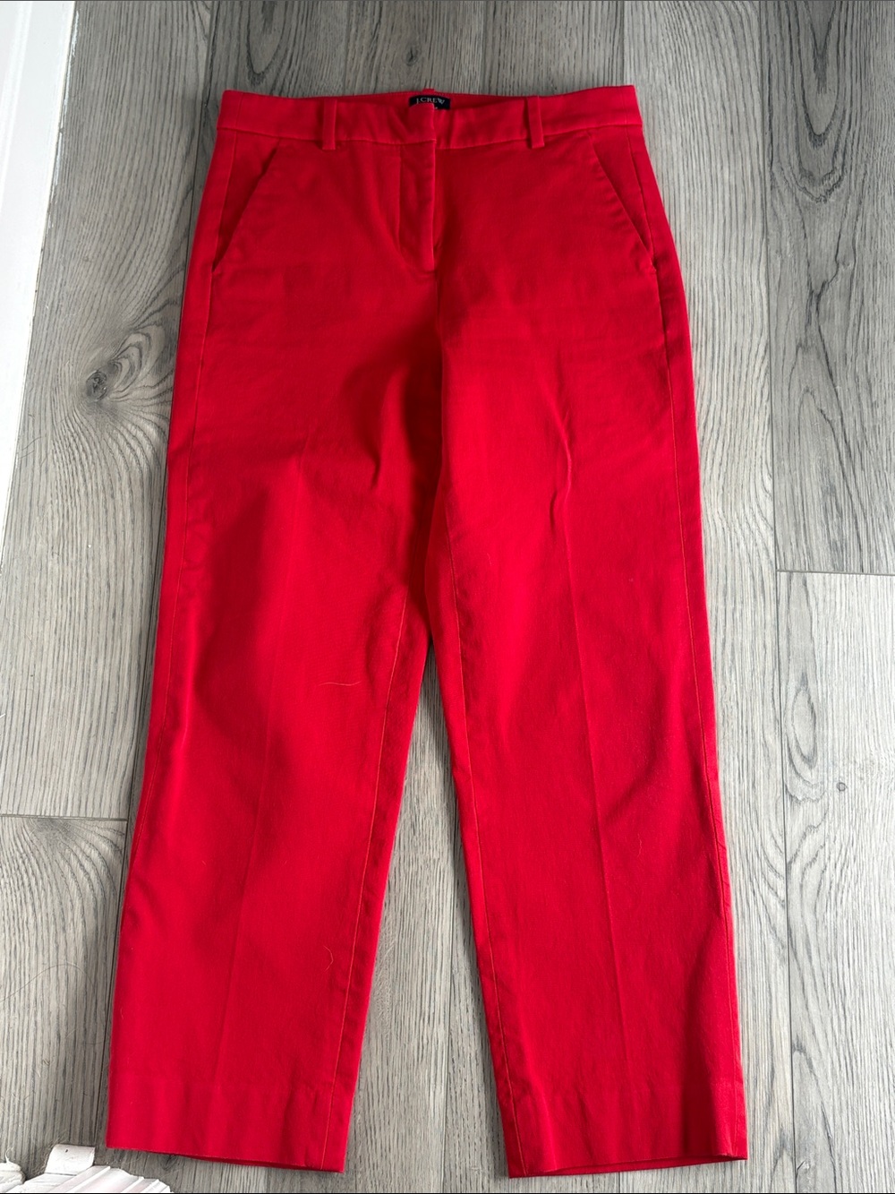J. Crew Red Straight-Leg Pants